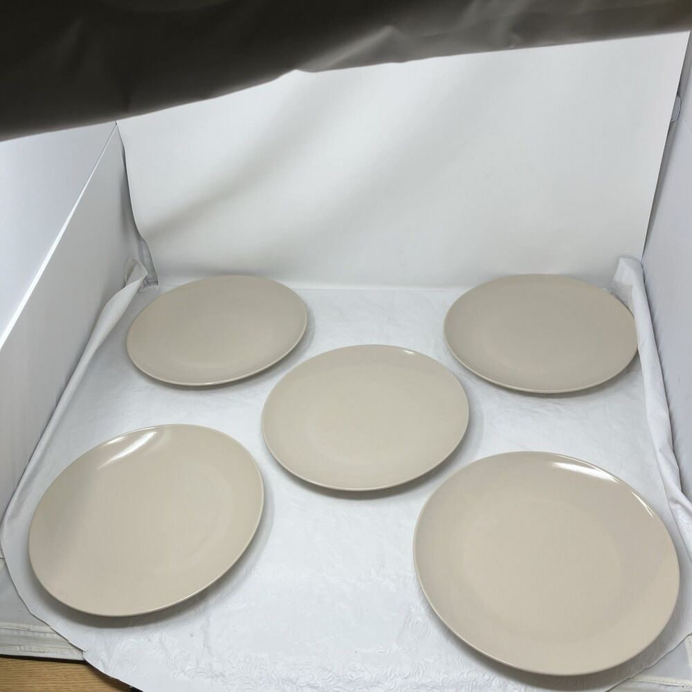 Vtg IKEA of Sweden DINNER plates 21986 Beige Sand Tan 10-1/4" Set of 5